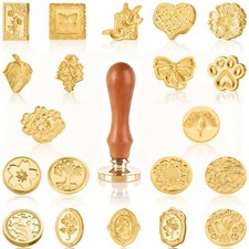 Vintage Wax Seal Stamp Kit, 21Pcs Classic Sealing Stamps with Clear