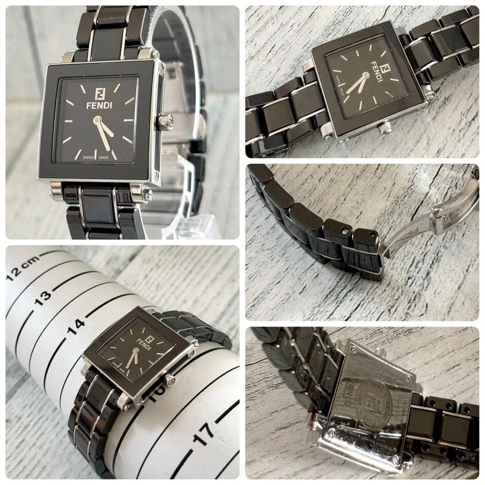Fendi 6200L Square Black Ceramic Watch Tested Genuine Stylish Accessory - Image 2 of 4