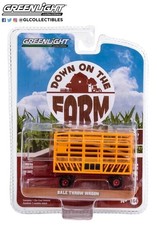 Down On The Farm Bale Throw Wagon Yellow And Red 1:64 Scale Greenlight 48070F
