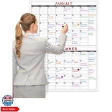 Large Dry Erase Calendar for Wall - Undated 2 Wall Calendar, 38" x 28"Vertic...