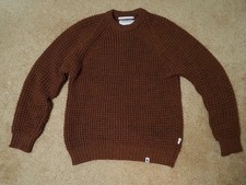 Peregrine Waffle Crew Neck Jumper Cinnamon Sweater Wool Mens Small NWOT