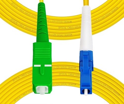 50 Ft LC UPC to SC APC Single Mode Simplex Fiber Optic Patch Cable OS1 OS2
