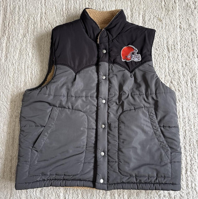 Darius Rucker NFL Cleveland Browns Sherpa Lined Vest Gray/Black Size XL