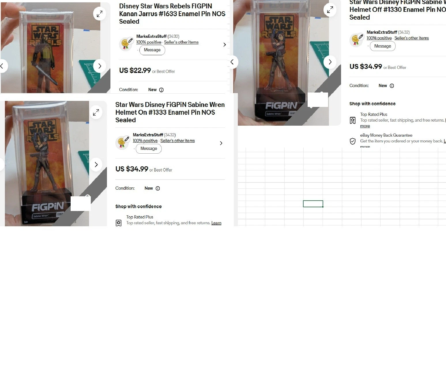 Star Wars Disney FiGPiN Combo of 3: #1333, #1633, #1330.