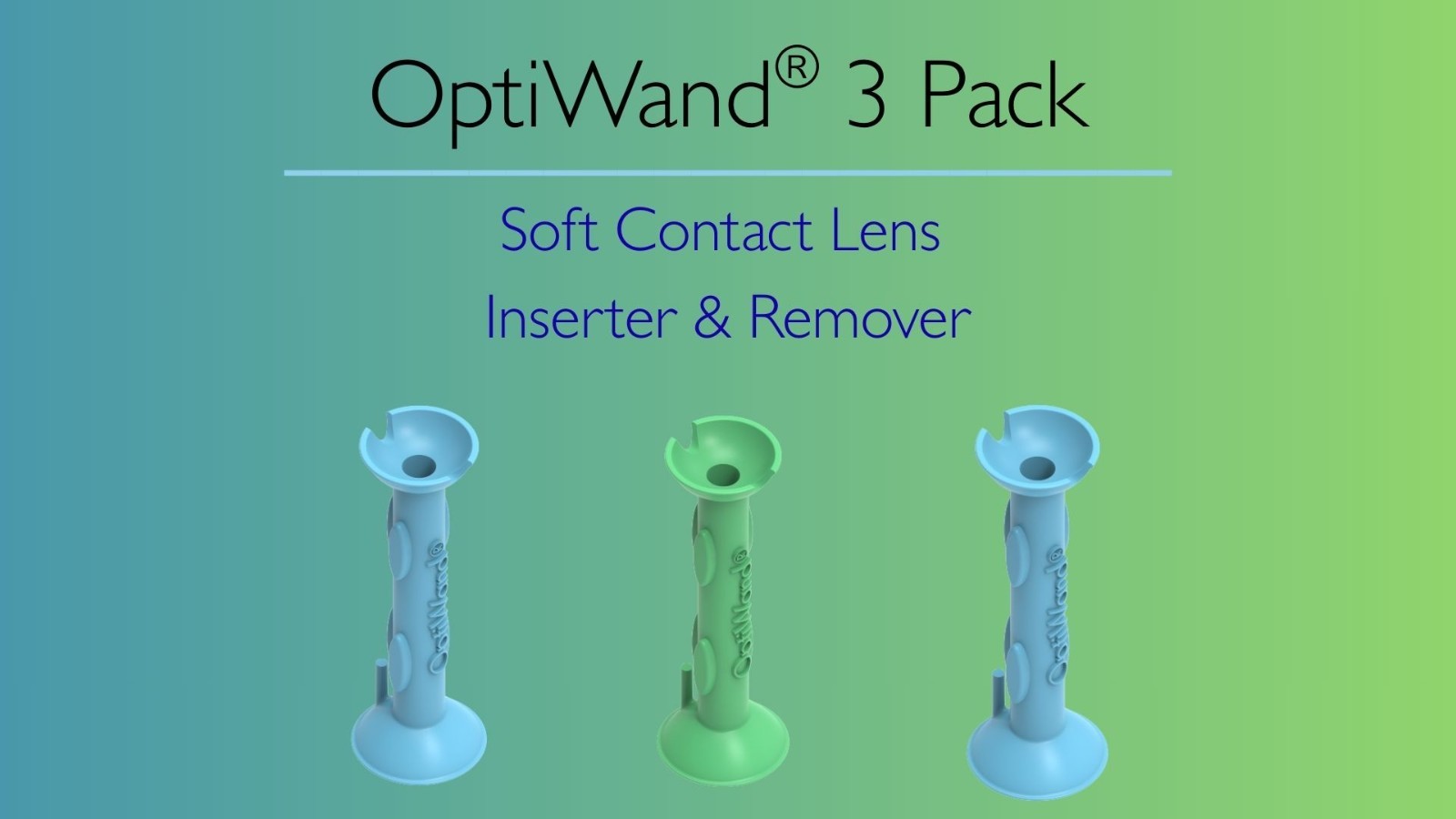 OptiWand 3 Pack Soft Contact Lens Insertion Removal Tool. All Eye Lens Inserter