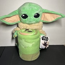 STAR WARS Mandalorian Child Grogu Baby Yoda Plush Fleece Throw Blanket 40"X 50"