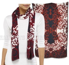 VERSACE SCARF MODAL CASHMERE SIGNATURE BAROQUE MEDUSA MULTICOLOR 26.5" x 81"