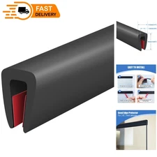 Durable U-Channel EPDM Rubber Edge Trim – 20 Ft Self-Adhesive Protector for 1/8"