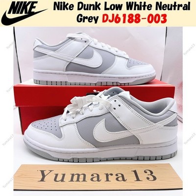 Nike Dunk Low ホワイト/グレー Nike Dunk Low White Neutral Grey DJ6188-003 Men's Size | eBay