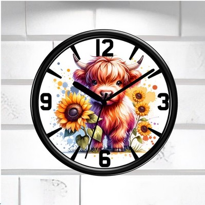 Highland Kuh Wanduhr Sonnenblumen Bestseller Unikat Uhr Geburtstag Geschenk