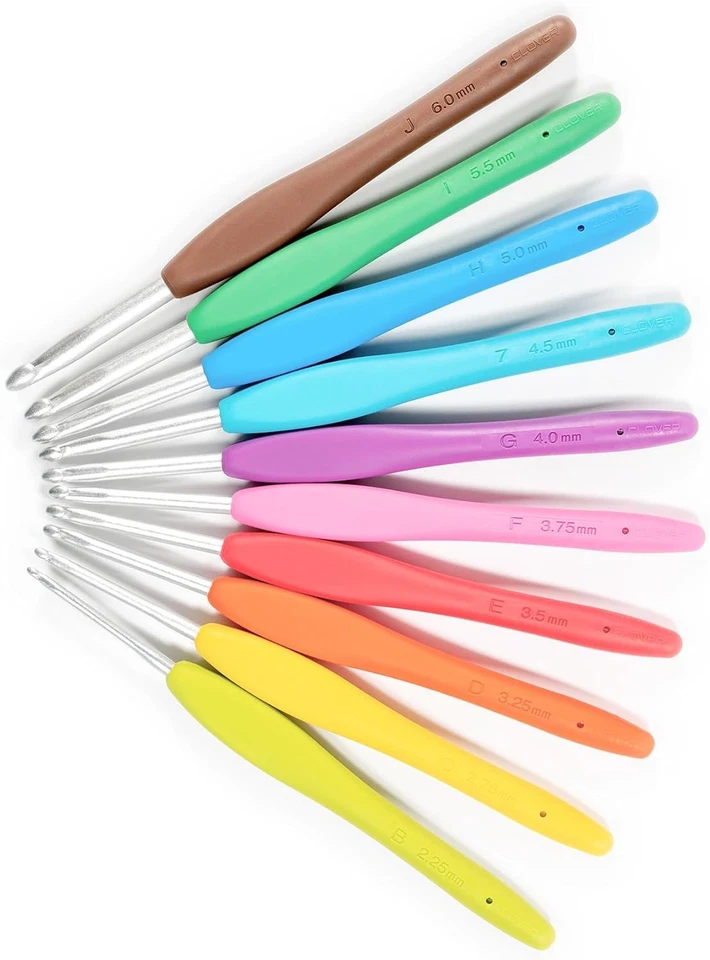 Juego de ganchos de ganchillo CLOVER Amour ~ 10 tamaños ~ asas de agarre cómodas Foto 2 de 4