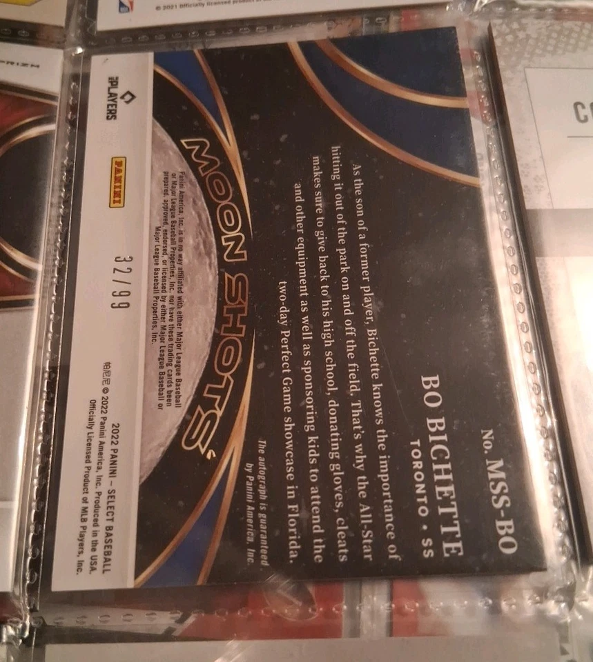 2022 Panini Select - Moon Shots Signatures Bo Bichette #MSS-BO /99 (AU) - Image 2 of 2