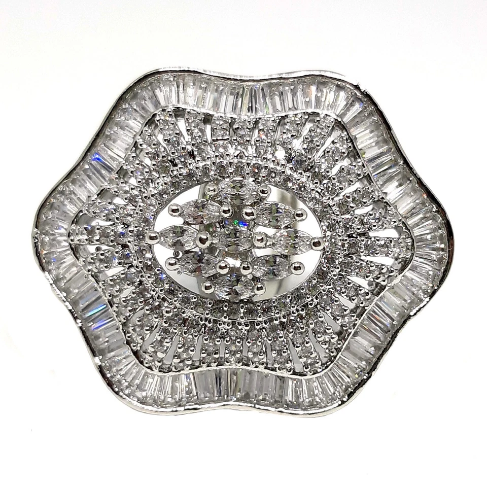 Anello da donna placcato argento anello di fidanzamento fatto a mano in... - Immagine 2 di 4