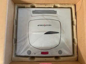 Sega Saturn white Japanese console system complete in box 2 games Pseudo memory