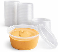 2 oz Clear Plastic Souffle Cups, BPA Free Portion Cups With Lids, 100 Sets