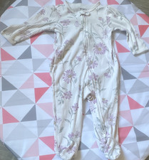 Carter's 6M 2-Way Zip Footed Long Sleeve One Piece Floral Cotton Ribbed Sleeper