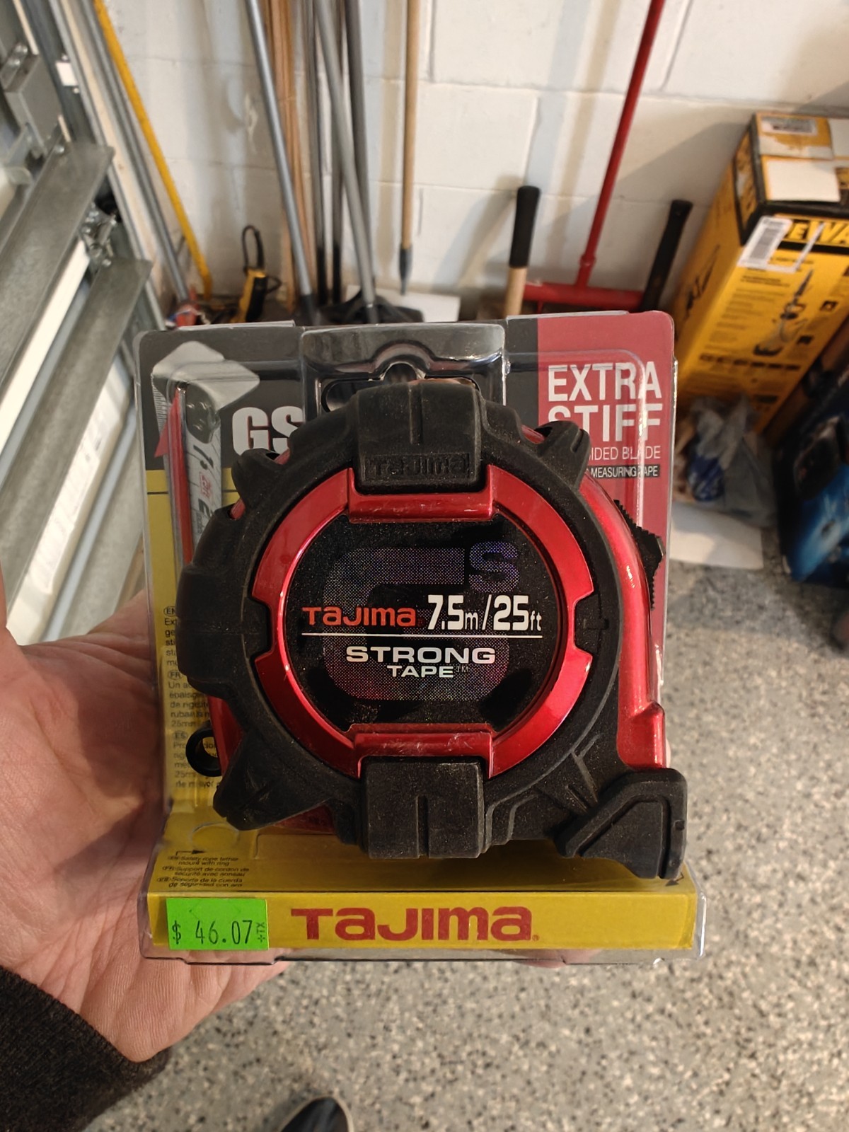 Tajima GS-25BW 25' x 1.1" GS-Lock Standard Scale Dual Sided Blade Tape Measure