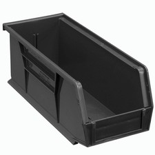 Plastic Stacking Bin 4-1/8 x 10-7/8 x 4 Black Lot of 12