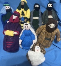 Hand Knitted Christmas Nativity Mary Joseph Baby Jesus Wise Men Shepherd bundle