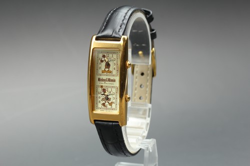 [N MINT]  Seiko Y150-5H60 Disney Mickey Minnie Dual Time Qz Watch Vintage JAPAN - Afbeelding 3 van 11