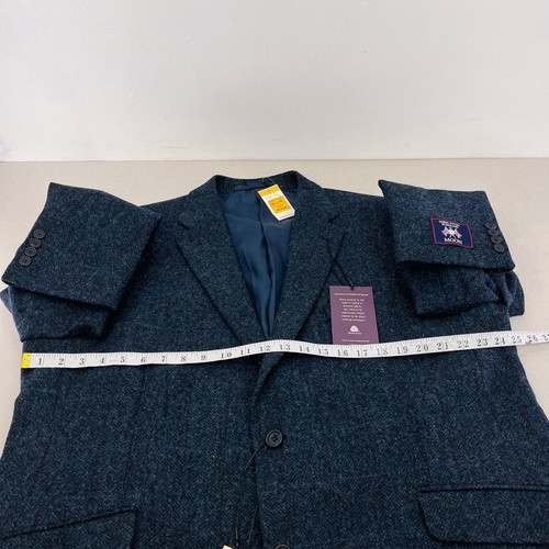 Chaqueta Blazer Marks And Spencer Abraham Moon Tweed Azul Lana Para Hombre Talla 48R Nueva con Etiquetas - Imagen 19 de 21
