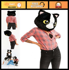 Plush Animal Head Mask - Cat Costume for Halloween, Parties  Cosplay Fun