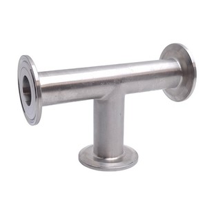 Tri-Clover Stainless Steel Sanitary Tee, 1in Tri-Clamp, 1in Tube, 316L