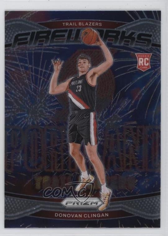 2024-25 Panini Prizm Fireworks Donovan Clingan #9 1h9t