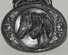 Vintage Belt Buckle Horses Western Style Siskiyou mint marks USA 1991 3-D Rare