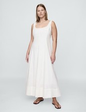 Gap Linen Blend White Maxi Dress Size M NWT RT$98