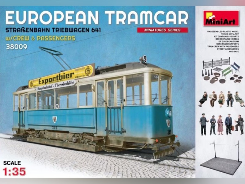 Maquette de tramway européen MiniArt 38009 coffret diorama complet 1/35