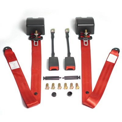3 Punkt Automatikgurt Sicherheitsgurt Universall ROT Gurtpeitsche TÜV E Prüfug