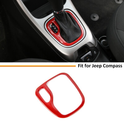 Red Gear Shift Panel Shift Knob Cover Frame Trim For Jeep Compass 17+Accessories