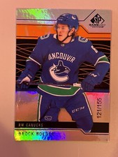 Brock Boeser 2018-19 Upper Deck SP Authentic Game Used Orange Rainbow /155 #68