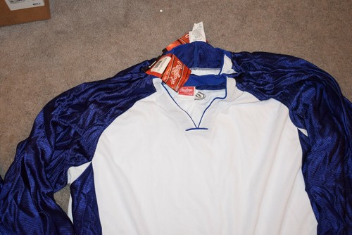 NEU RAWLINGS Herren Gr. L sportliches Oberteil Langarm dunkelblau/weiß Sport Warmup - Bild 2 von 3