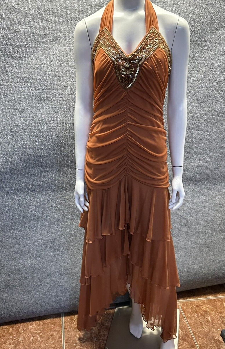 windsor orange dress Vintage Floral Orange Maxi Dress Kay Windsor Dress 70's