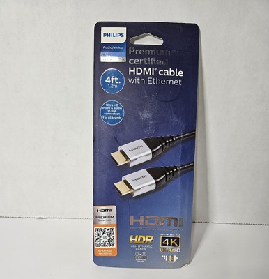 Philips Premium High-Speed HDMI Cable 4ft with Ethernet 4K UltraHD