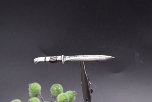 ANTIQUE Brooch soldier gift Germany russian Silver 84 or 835 Box pin WarII knife - Picture 21 of 21
