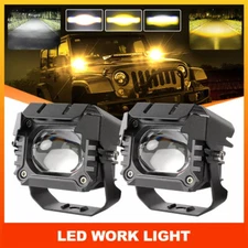 Pair 3 inch LED Work Light Spot Cube Pods Bar Driving Fog Lamp Offroad Truck SUV