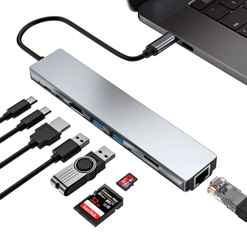 8 in 1 Multiport USB-C Hub Type C To USB 3.0 4K Adapter For Macbook Pro/Air US - Picture 14 of 17