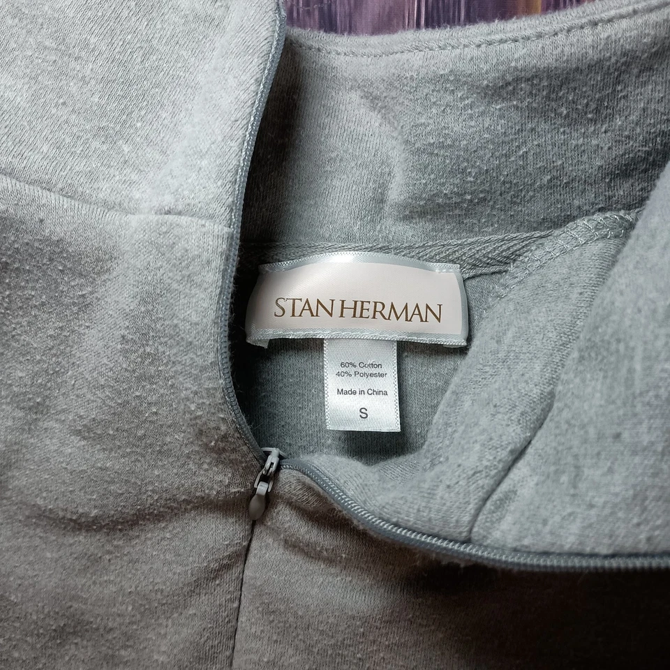 Stan Herman Ladies Robe Long Sleeve Mid Zip Size Small Gray  - Image 4 of 4