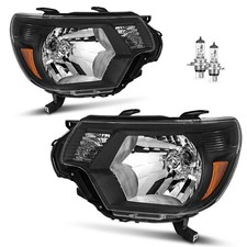 For 2012-2015 Toyota Tacoma Pickup Black Headlights Headlamps Wbulbs Leftright