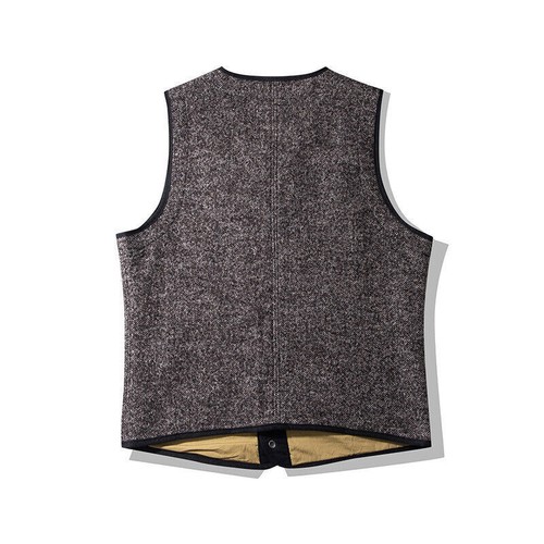 Retro Brown's Beach Jacket Mens Thick Wool Vest Amekaji multi-pocket Waistcoats - Picture 18 of 30