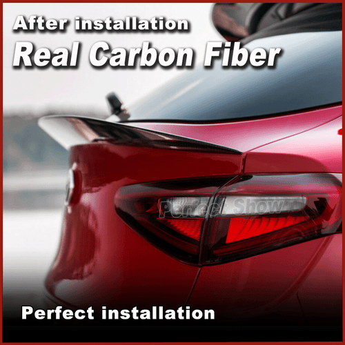 For Alfa Romeo Stelvio SUV 2017-21 Rear Trunk Spoiler Lip Wing Dry Carbon Fiber - Bild 5 von 12