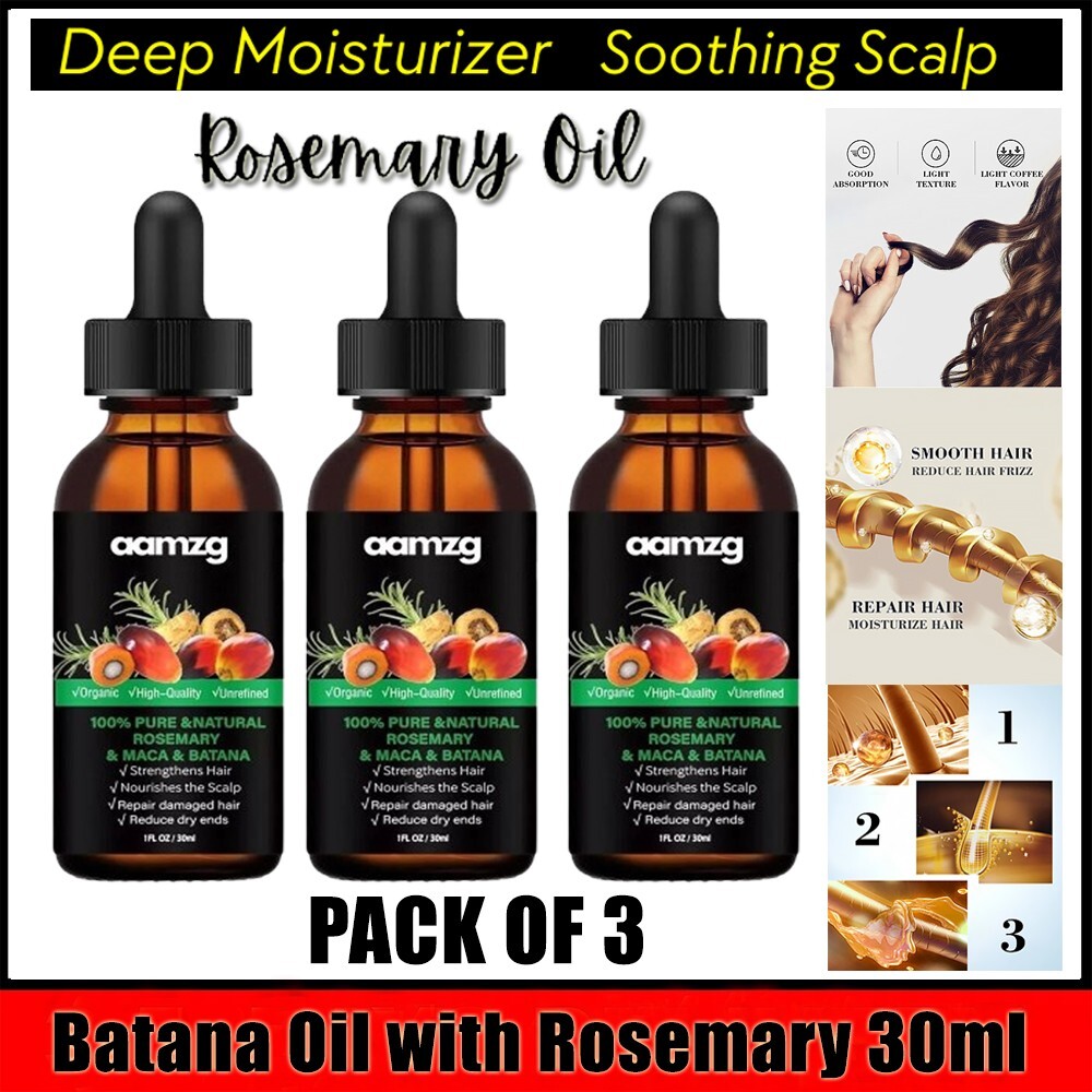 Organic Rosemary Batana Hair Growth Oil with Jojoba & Argan - 30ml