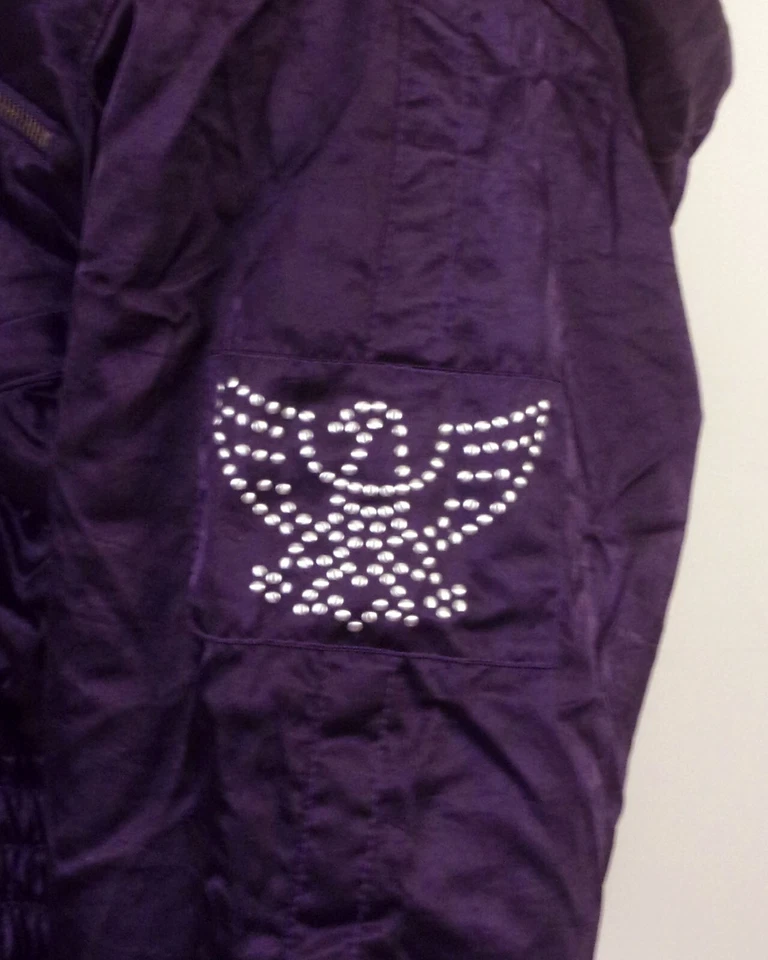vintage 80s Kaelin Skiing Finesse Women's Purple Ski Jacket Downhill Hooded 8/38 - Image 3 of 4