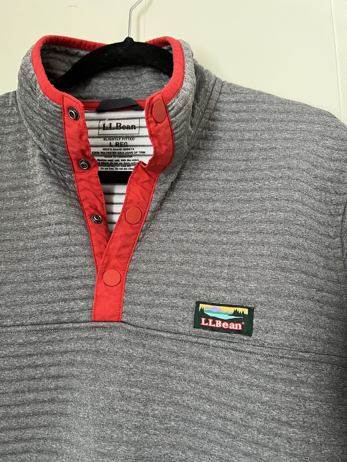 LL Bean Quarter Button Light Jacket Mens Large - image 3