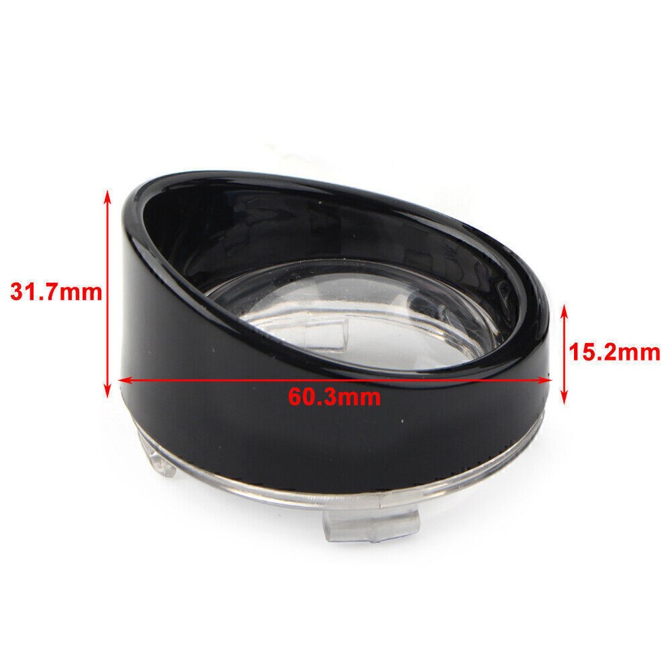 Turn Signal Light Bezels Visor Black Trim Red Lens Cover For Harley