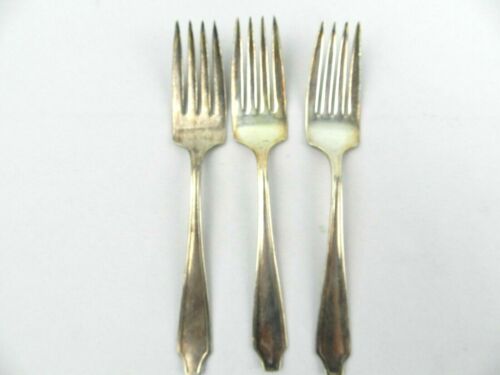 Vintage Milford Silver Co Salad Forks Dover Pattern Set of 3 - Picture 1 of 5