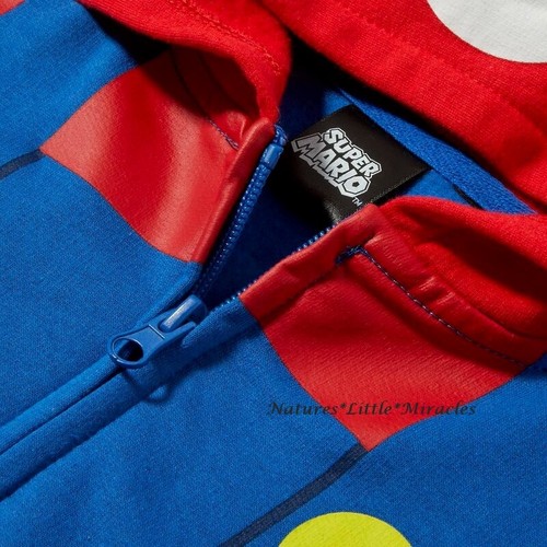 Super Mario Boys Hoodie Jacket Size 4-16 Cosplay Zip Sweatshirt Kids Costume NWT - Picture 3 of 3